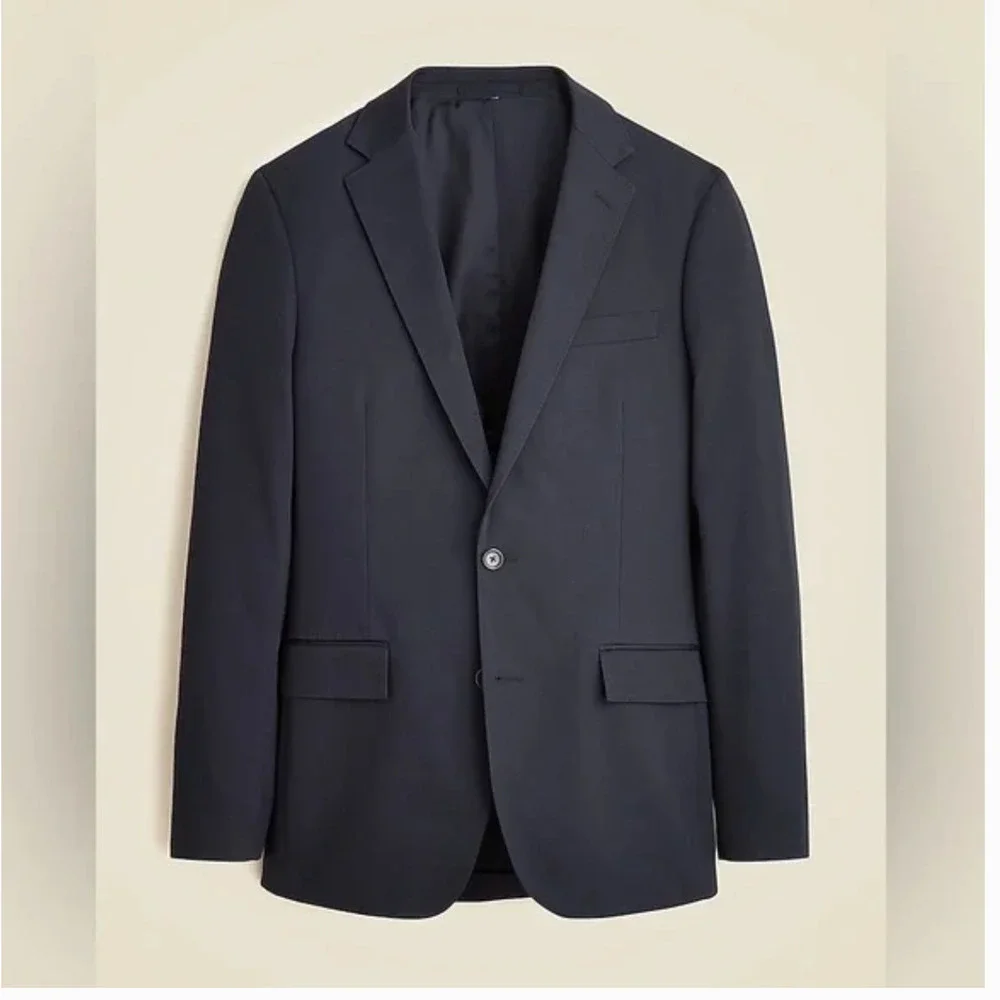 J.Crew Ludlow Slim Fit Suit Jacket 46 46L Blue Cotton Chino CF181 J.Crew Blazer
